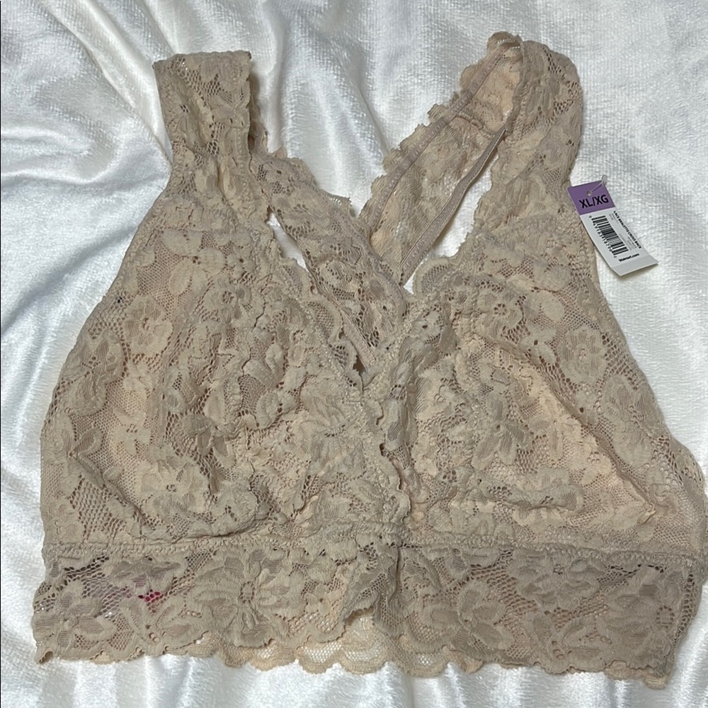 No Boundaries Lace Bralette in Beige by